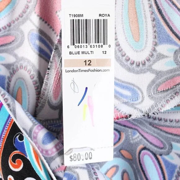 London Times Paisley Print Sheath Sundress - NWT - Size 12 - Picture 6 of 8